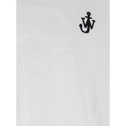 White T-Shirt with Logo on the Front in Cotton Man