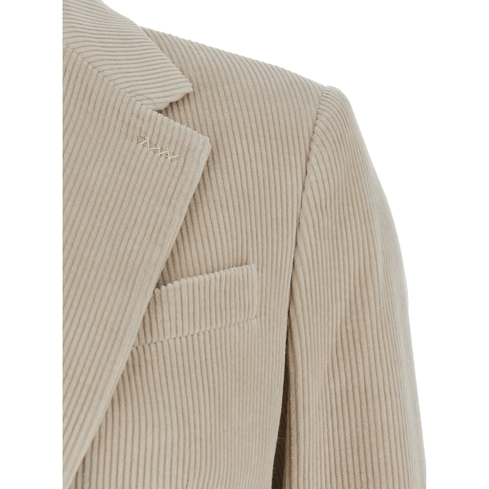 Kuban Beige Single-Breasted Jacket with Notched Revers in Cotton Blend Woman