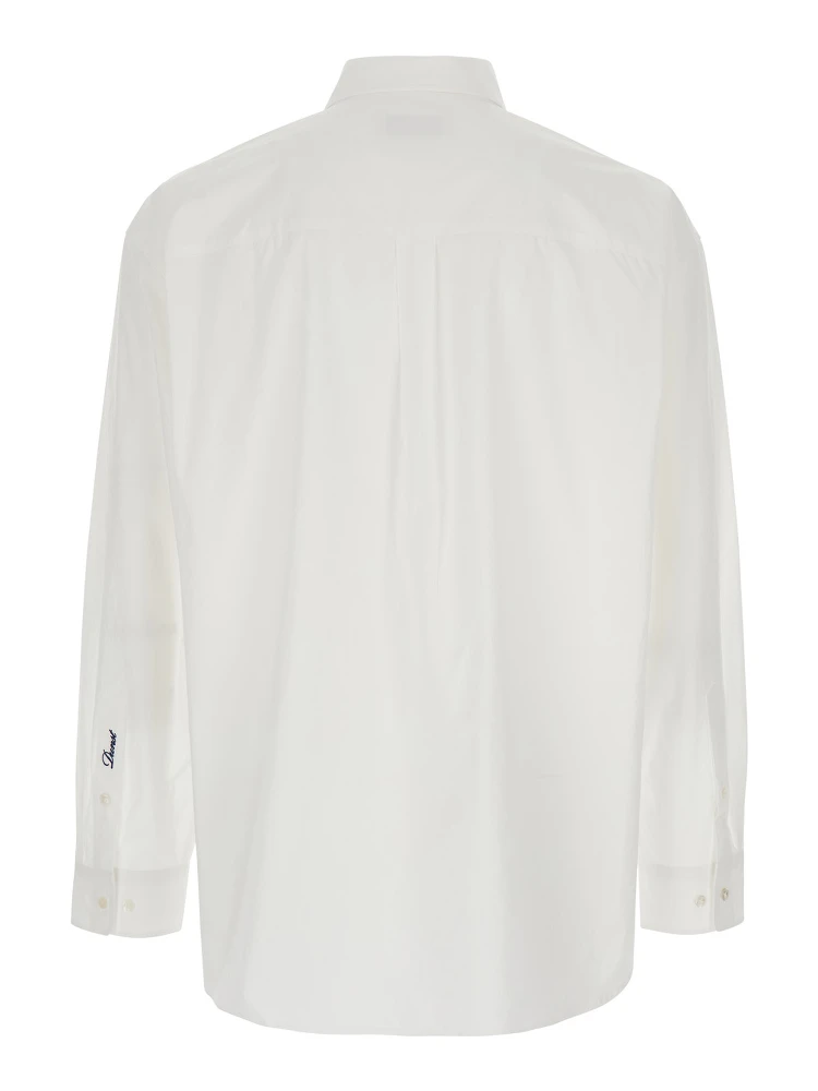 White Shirt with Patch Pocket on the Front and Embroidered Logo in Cotton Poplin Man alternative
