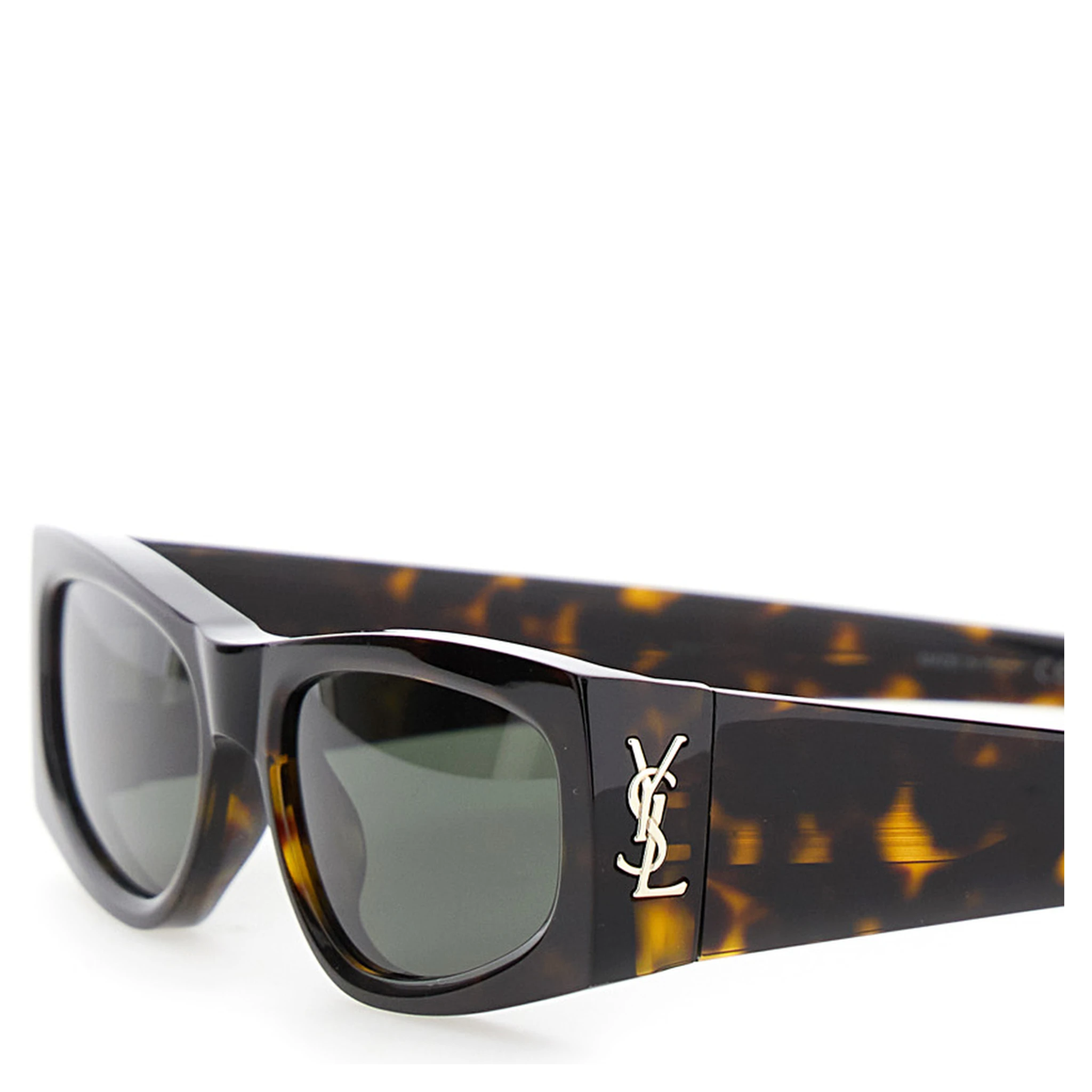 نظارة شمسية YSL SL M140 بنية اللون مع إطار Cassandre من الأسيتات بلون صدفة السلحفاة، للنساء