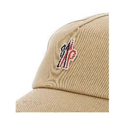 Beige Baseball Cap with Logo Patch on the Front in Cotton Woman
