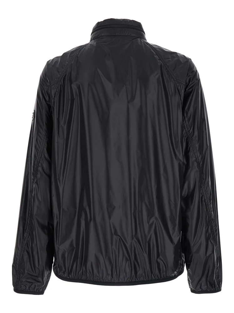 Anubis Black Jacket with Foldable Design and Iconic Logo Patch in Lightweight Nylon Man alternative