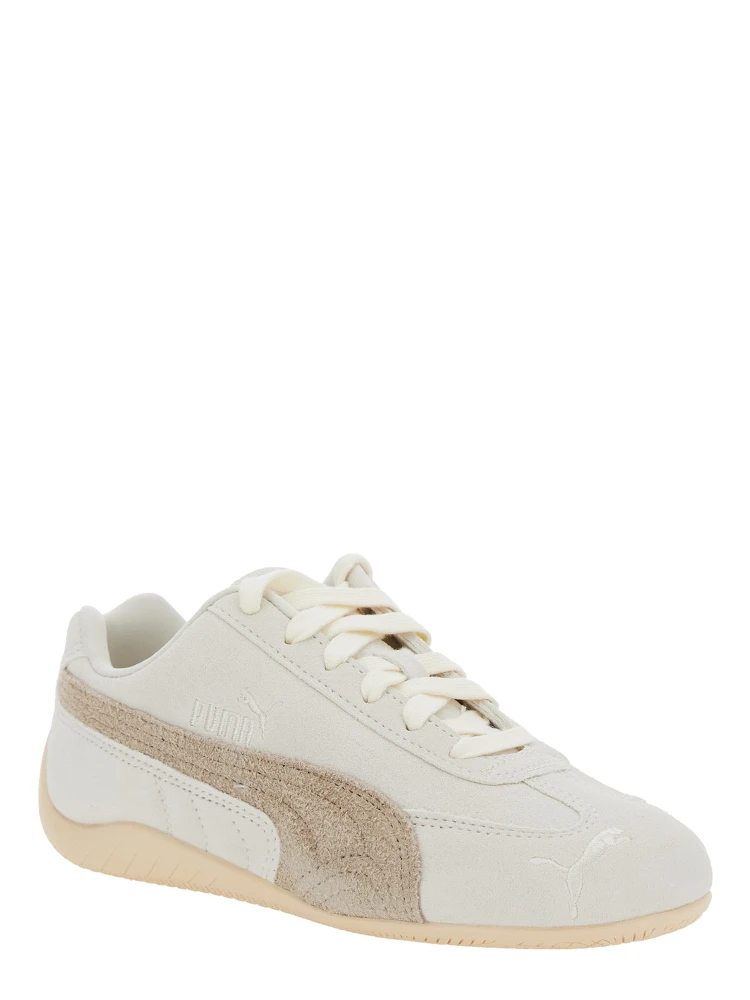 Speedcat White Sneakers with Logo Print on the Side and Logo Lettering on the Side in Suede Unisex alternative