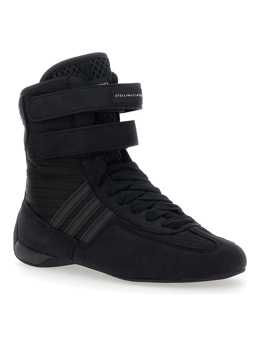 Rasant Black Sneakers with Strap Closure and Logo Detail on the Side in Tech Fabric Woman