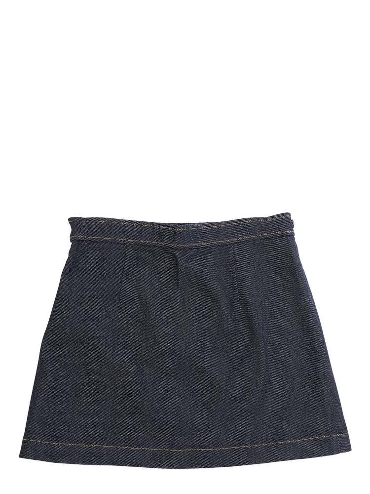 Blue Skirt with Horsebit Detail on the Front and Side Concealed Zip Closure in Denim Girl alternative
