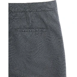 Grey Trousers with Front Plisse and Embroidered Logo in fabric Boy