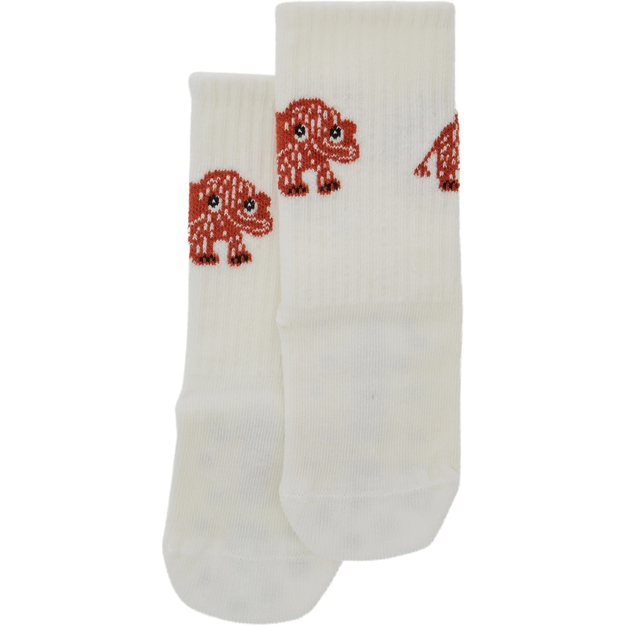 White Socks with Anti Slip Details and Embroidery on the Front in Cotton Baby