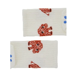 White Socks with Anti Slip Details and Embroidery on the Front in Cotton Boy