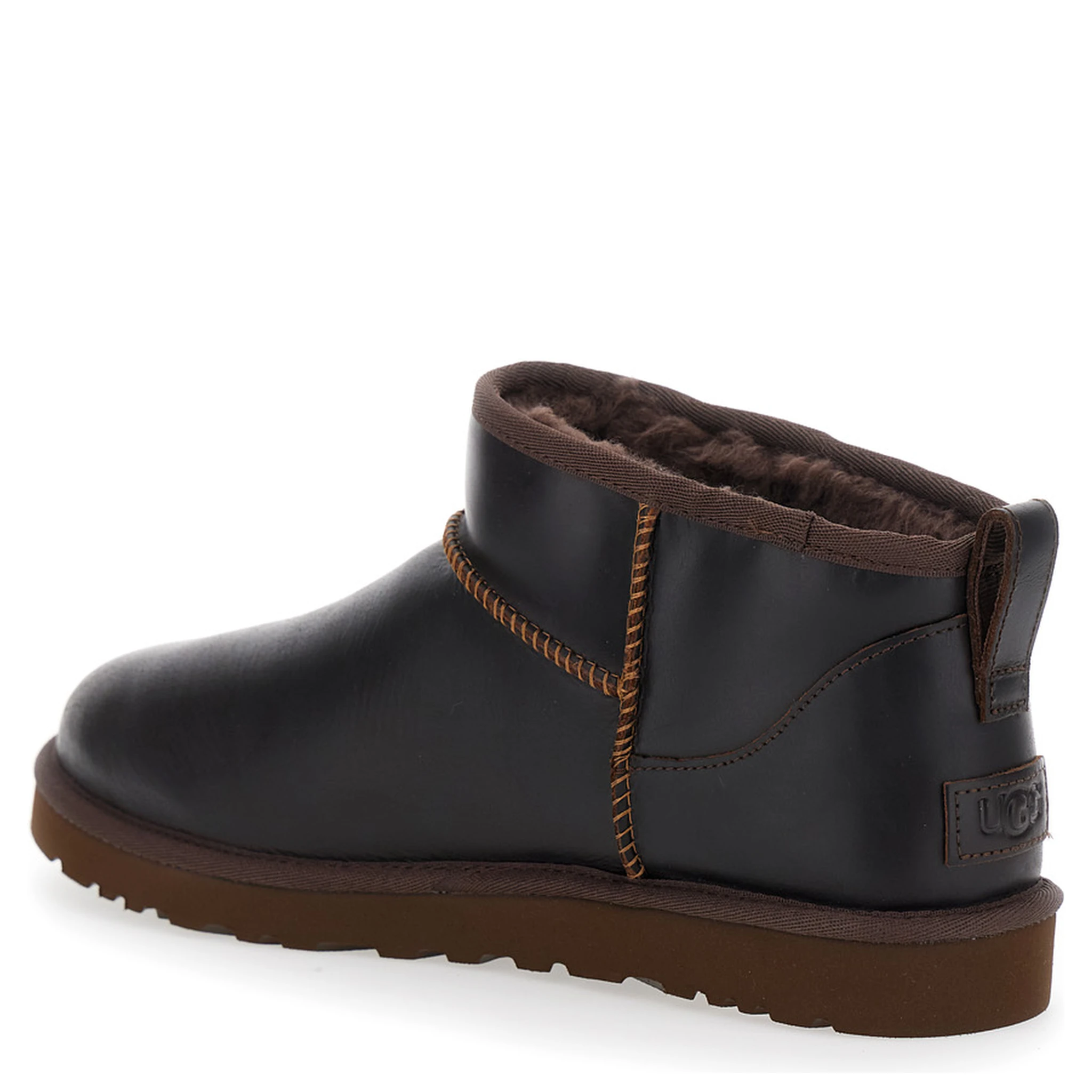 Classic Ultra Mini Brown Boots in Leather Man