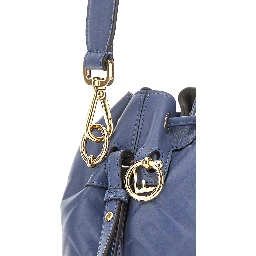 Mon Tresor Blue Mini Handbag with Adjustable and Removable Shoulder Strap and All-Over Embossed FF Motif in Leather Woman
