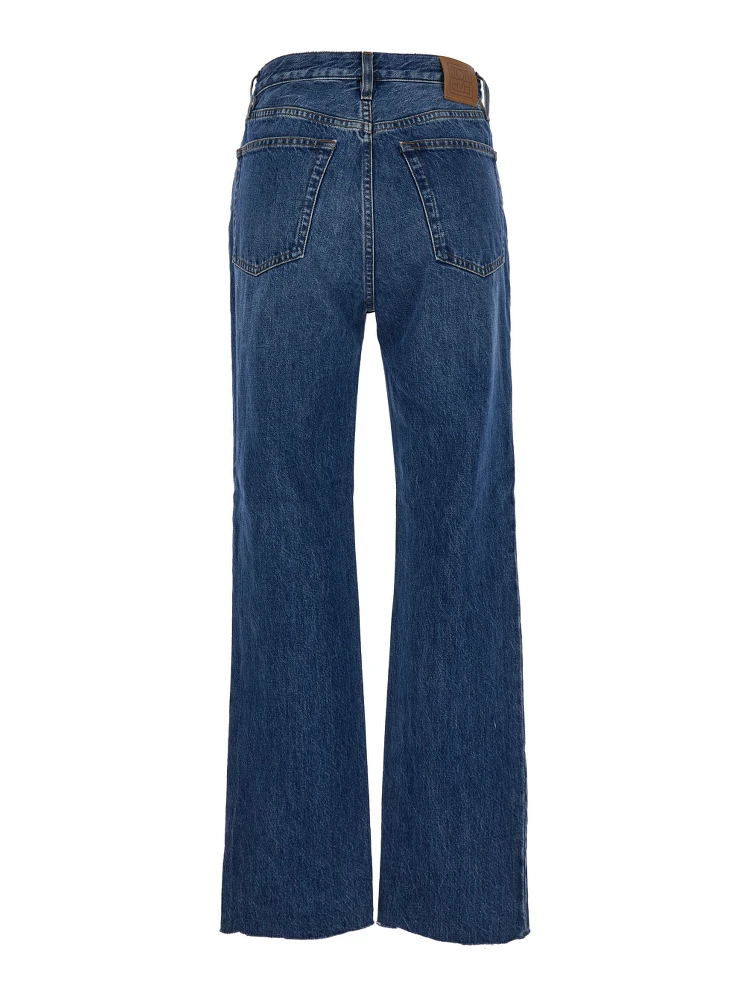 Classic Cut Blue Jeans with Logo Patch in Denim Woman alternative