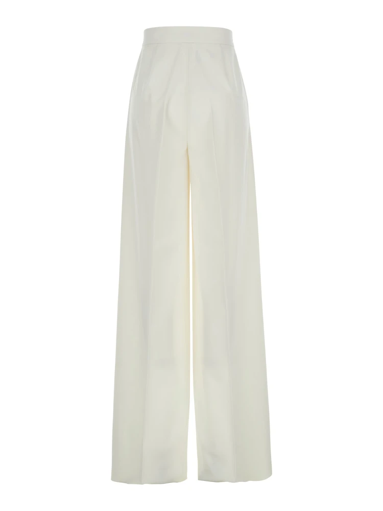 Ninfa White Wide Leg Pants in Virgin Wool Woman alternative