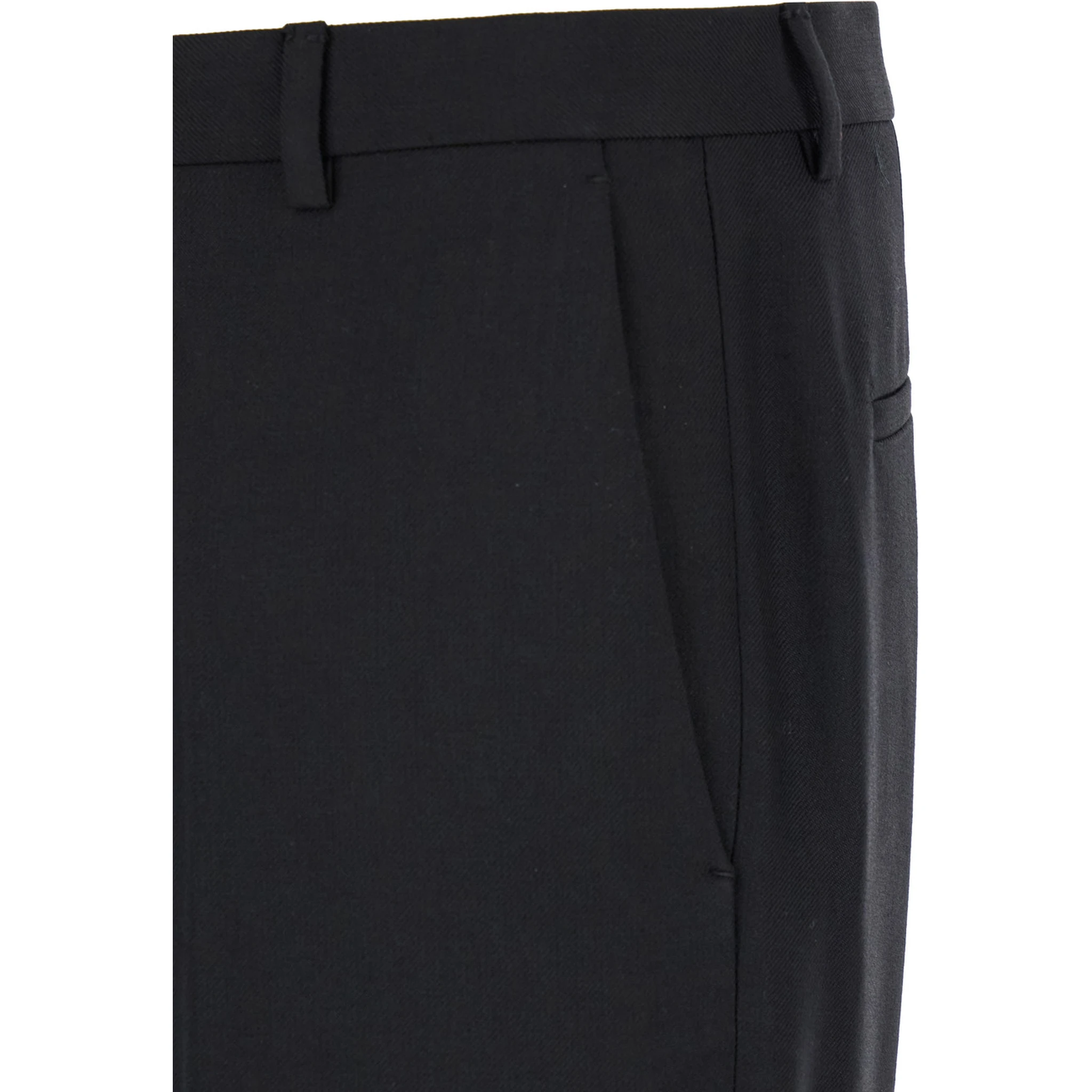 Black Tailored Pants with Tonal Logo Lettering in Wool Man