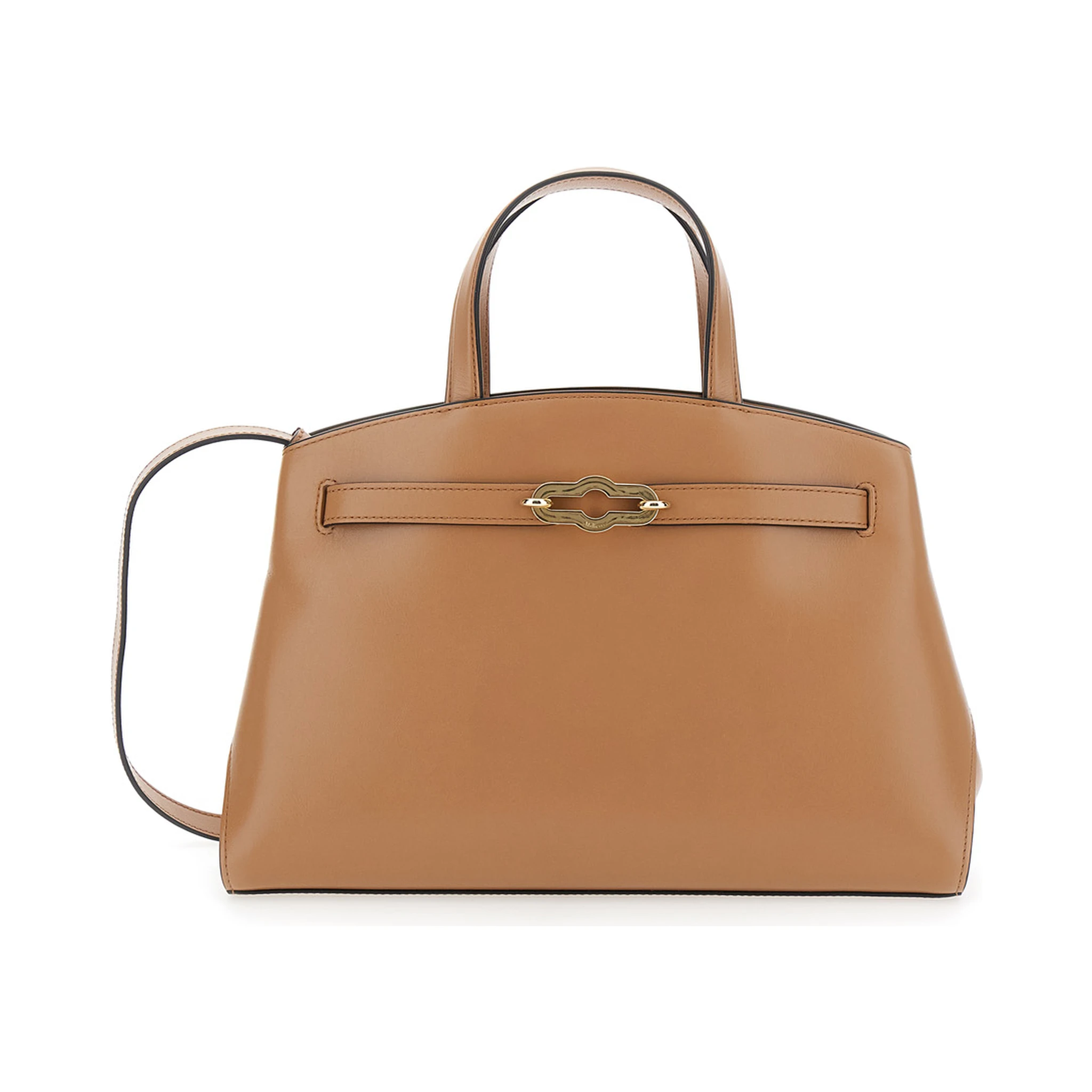 Pimlico Small Beige Handbag with Adjustable and Removable Shoulder Strap in Leather Woman