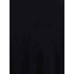 Black Crewneck T-Shirt with Embossed Logo on Front in Cotton Man