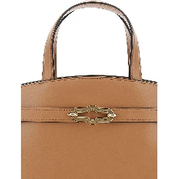 Pimlico Small Beige Handbag with Adjustable and Removable Shoulder Strap in Leather Woman