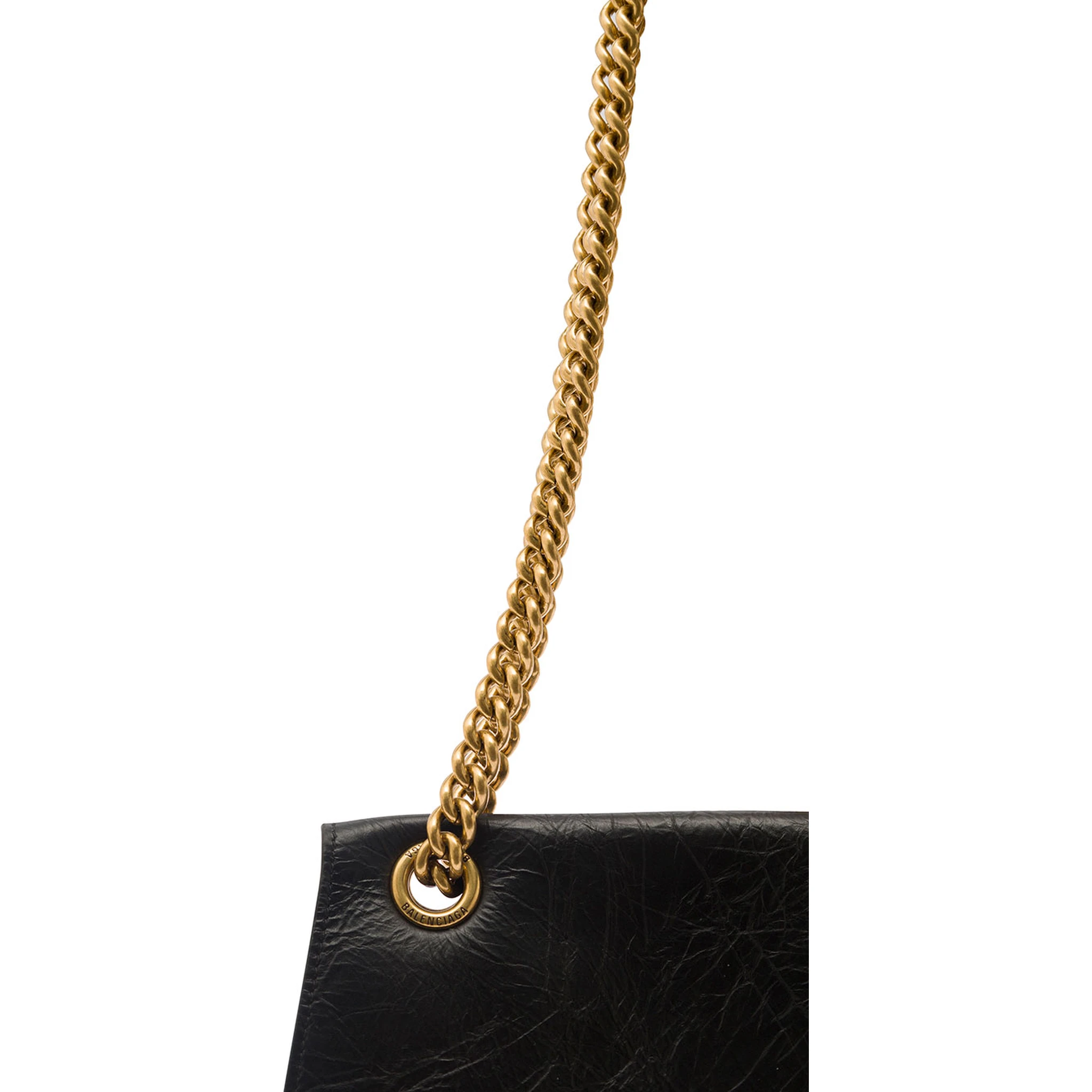 Crus Medium Black Shoulder Bag with B Logo Hardware in Crushed Leather Woman