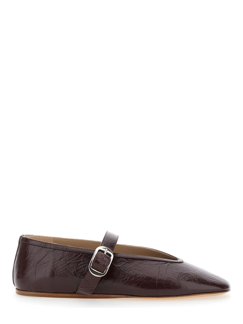 Stella Violet Ballet Shoes with Buckle Strap Closure in Leather Woman