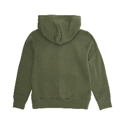Green Sweatshirt with Zip Closure and Pony Logo on Front in Cotton Boy