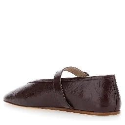 Stella Violet Ballet Shoes with Buckle Strap Closure in Leather Woman