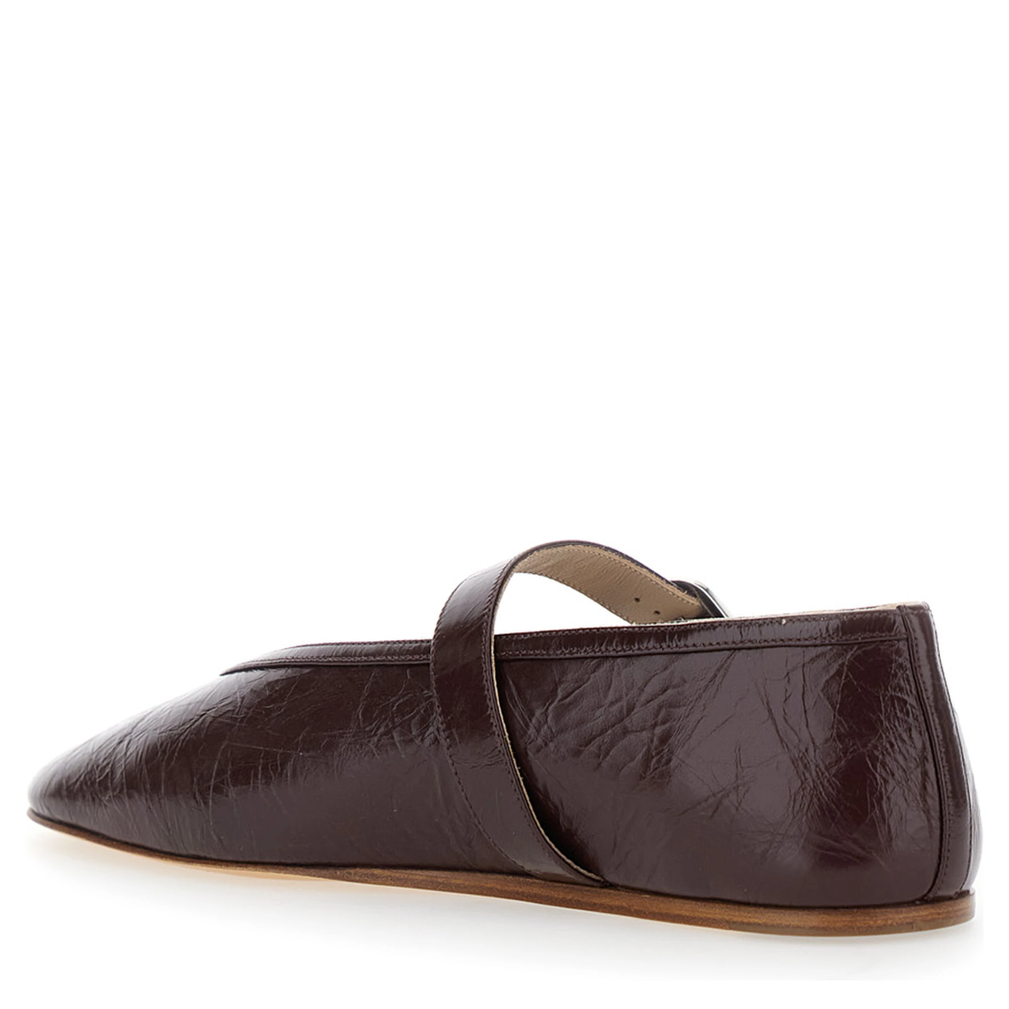 Stella Violet Ballet Shoes with Buckle Strap Closure in Leather Woman