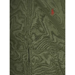 Green Sweatshirt with Zip Closure and Pony Logo on Front in Cotton Boy