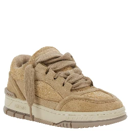 Area Lo Beige Low Top Sneakers with Logo Patch on the Tongue and Chunky Sole in Leather Blend Woman