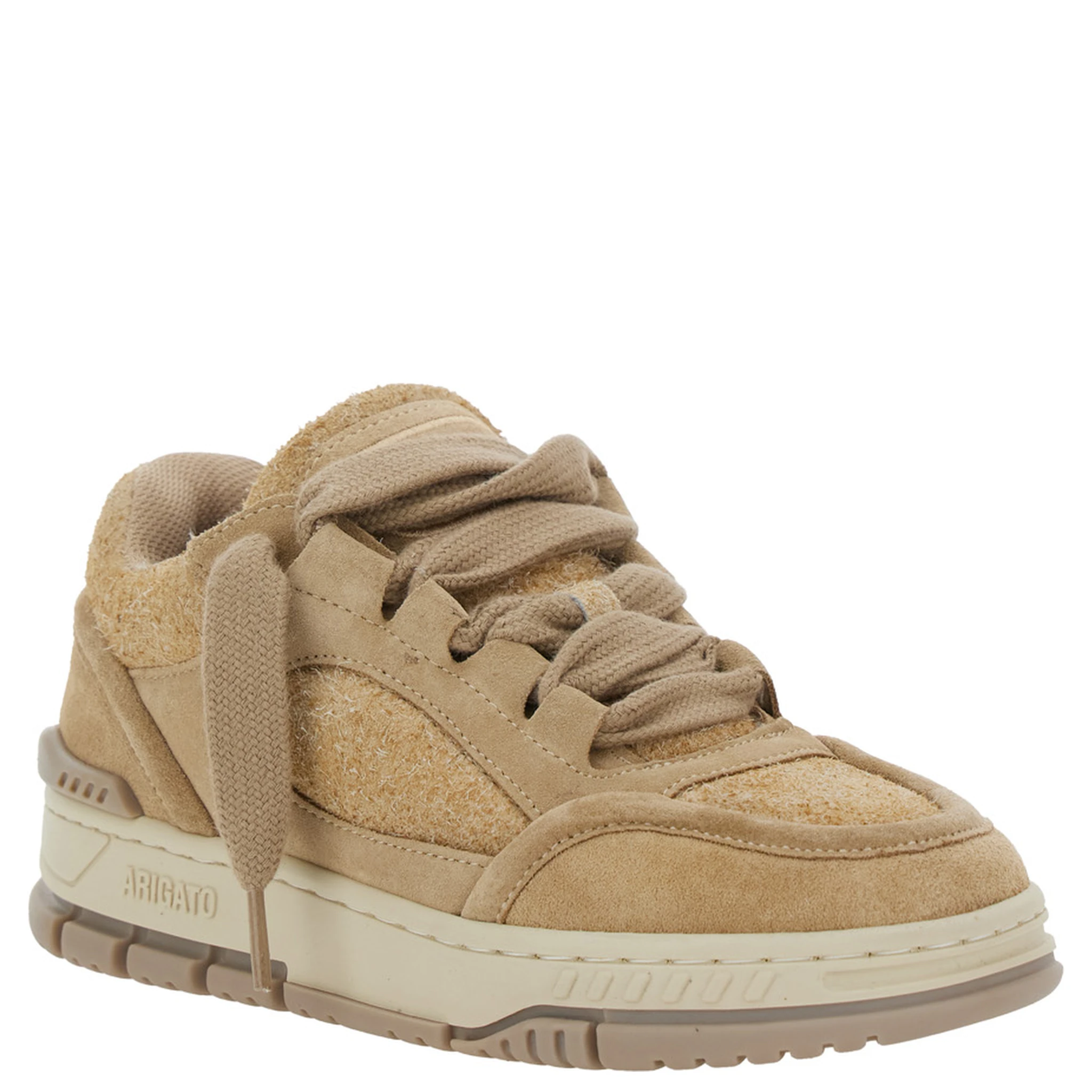 Area Lo Beige Low Top Sneakers with Logo Patch on the Tongue and Chunky Sole in Leather Blend Woman