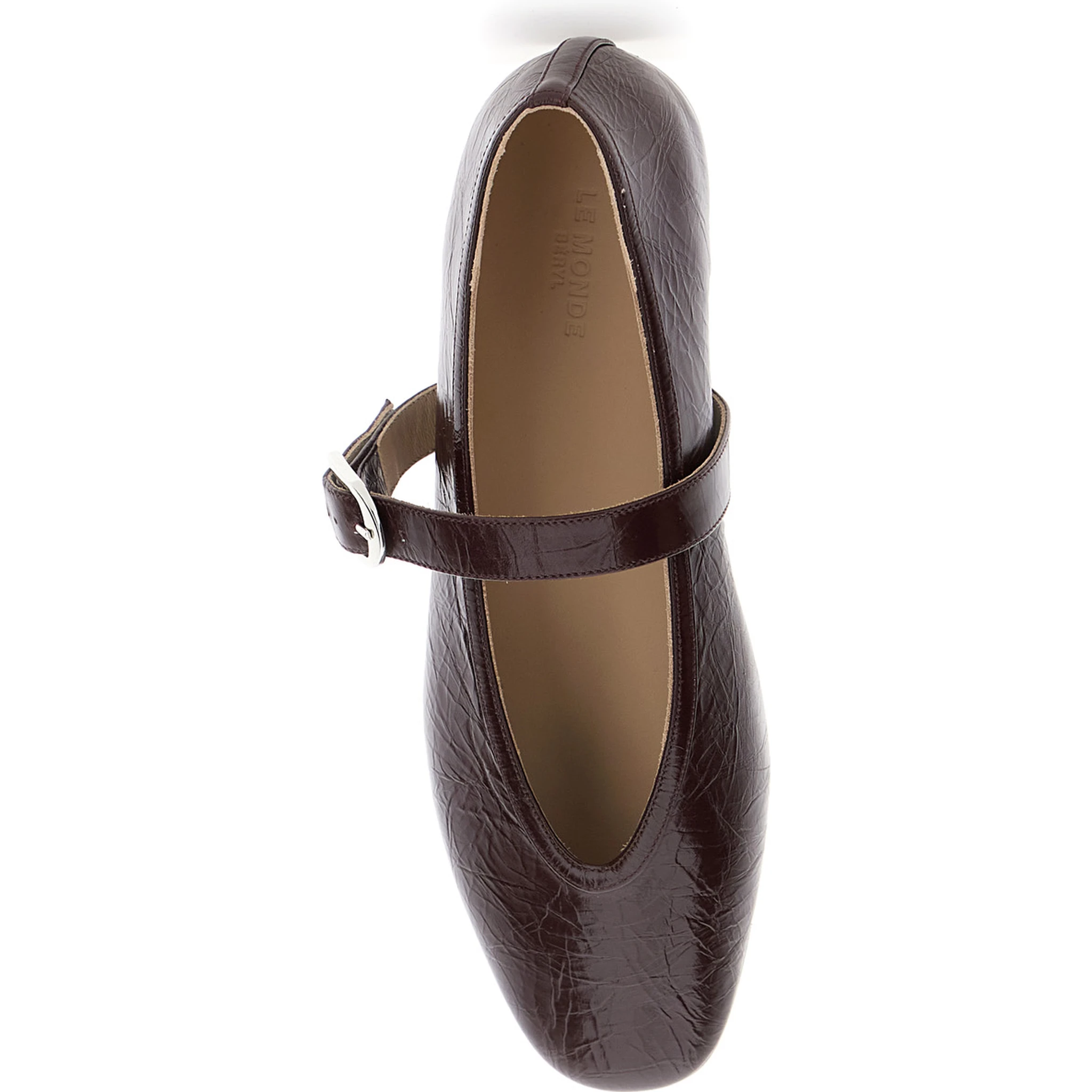 Stella Violet Ballet Shoes with Buckle Strap Closure in Leather Woman