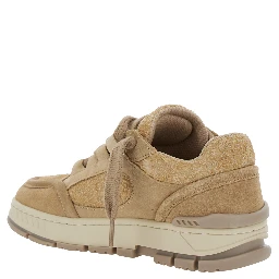 Area Lo Beige Low Top Sneakers with Logo Patch on the Tongue and Chunky Sole in Leather Blend Woman