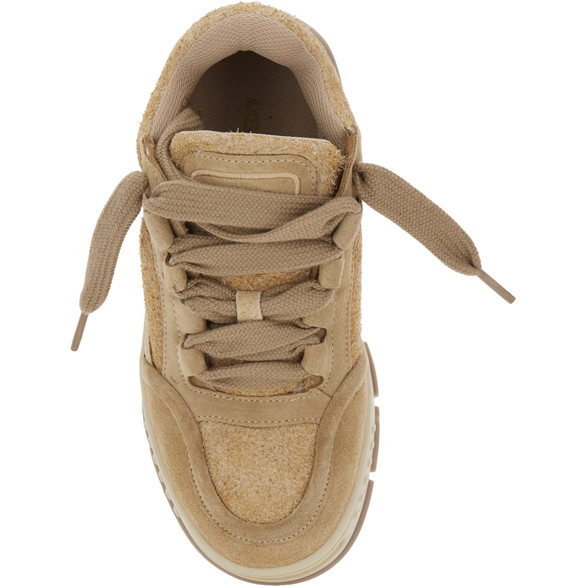 Area Lo Beige Low Top Sneakers with Logo Patch on the Tongue and Chunky Sole in Leather Blend Woman