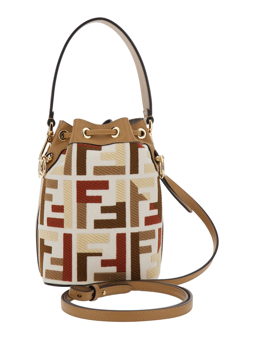 Mon Tresor Multicolor Minibag with Drawstring in FF Fabric Woman