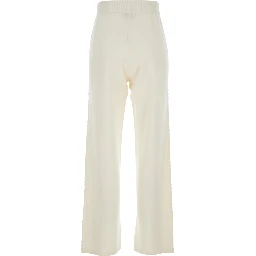 White Pants with Elastic Drawstring Waist in Cashmere Woman
