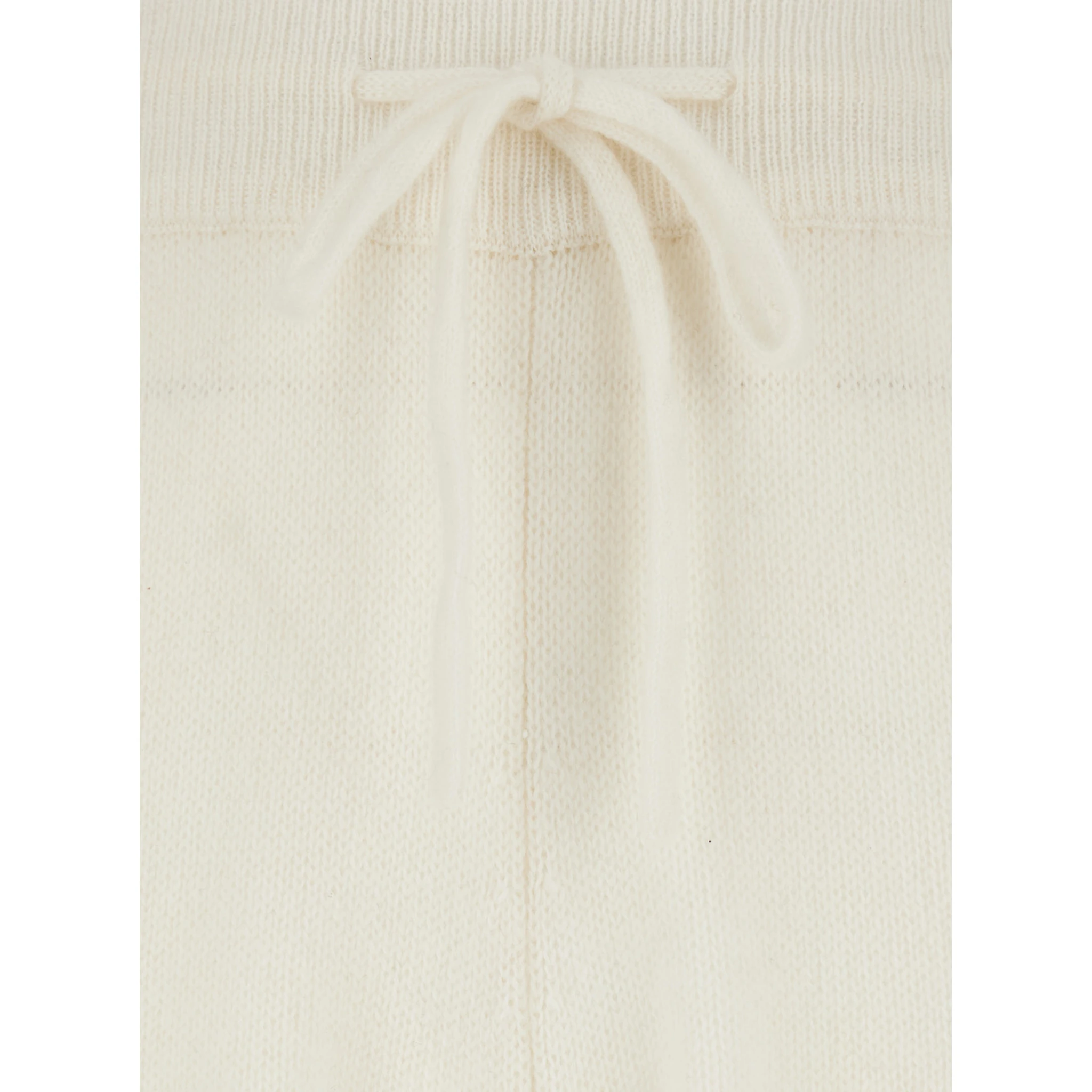 White Pants with Elastic Drawstring Waist in Cashmere Woman