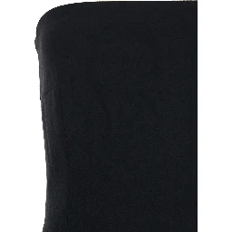 Anderson Black Long Dress with Bare Shoulder and Back Slit in Twill Woman