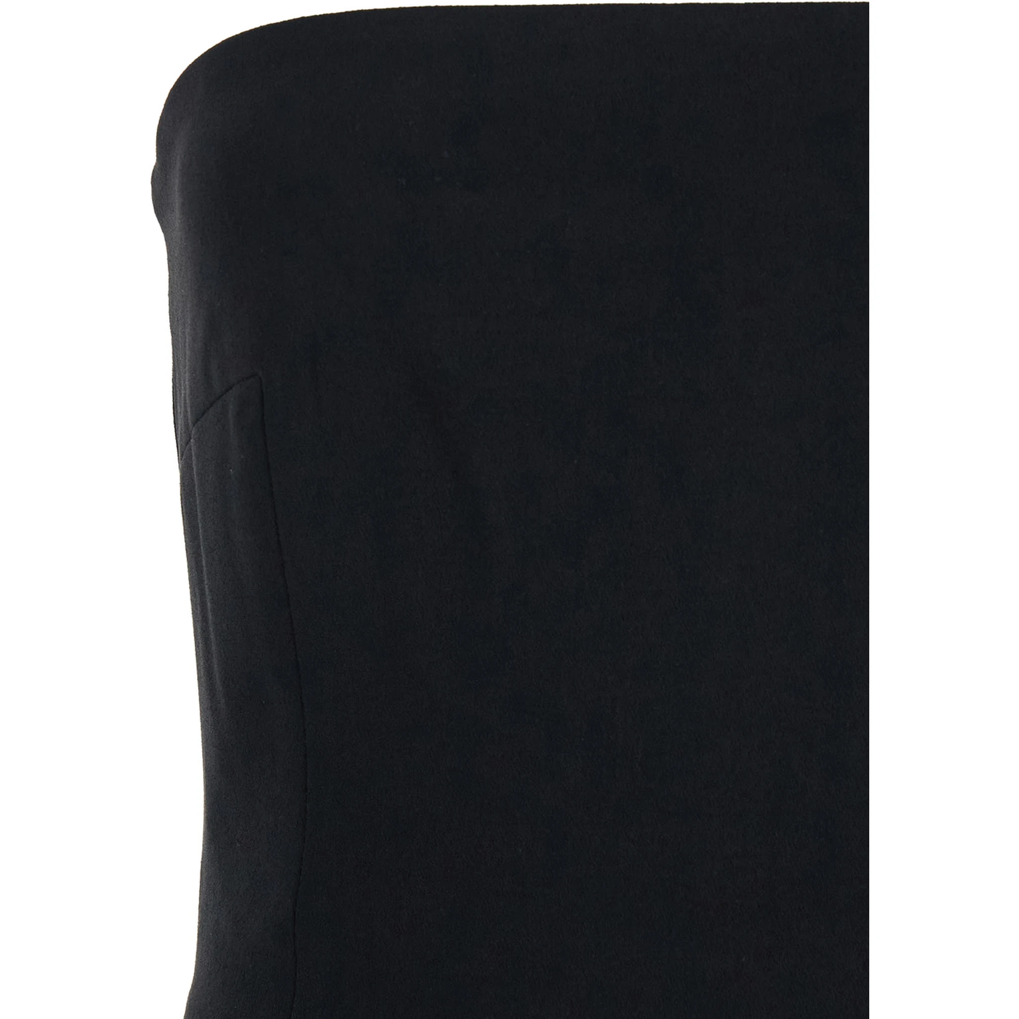 Anderson Black Long Dress with Bare Shoulder and Back Slit in Twill Woman