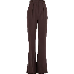 Bordeaux Pants with Jewel Button Embellishments and Pences in Tech Fabric Stretch Woman