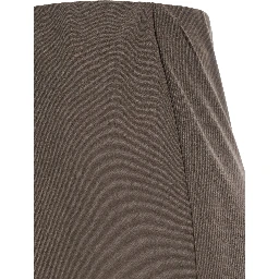 Beige Long Skirt with Side Hook and Loop Closure in Fabric Woman