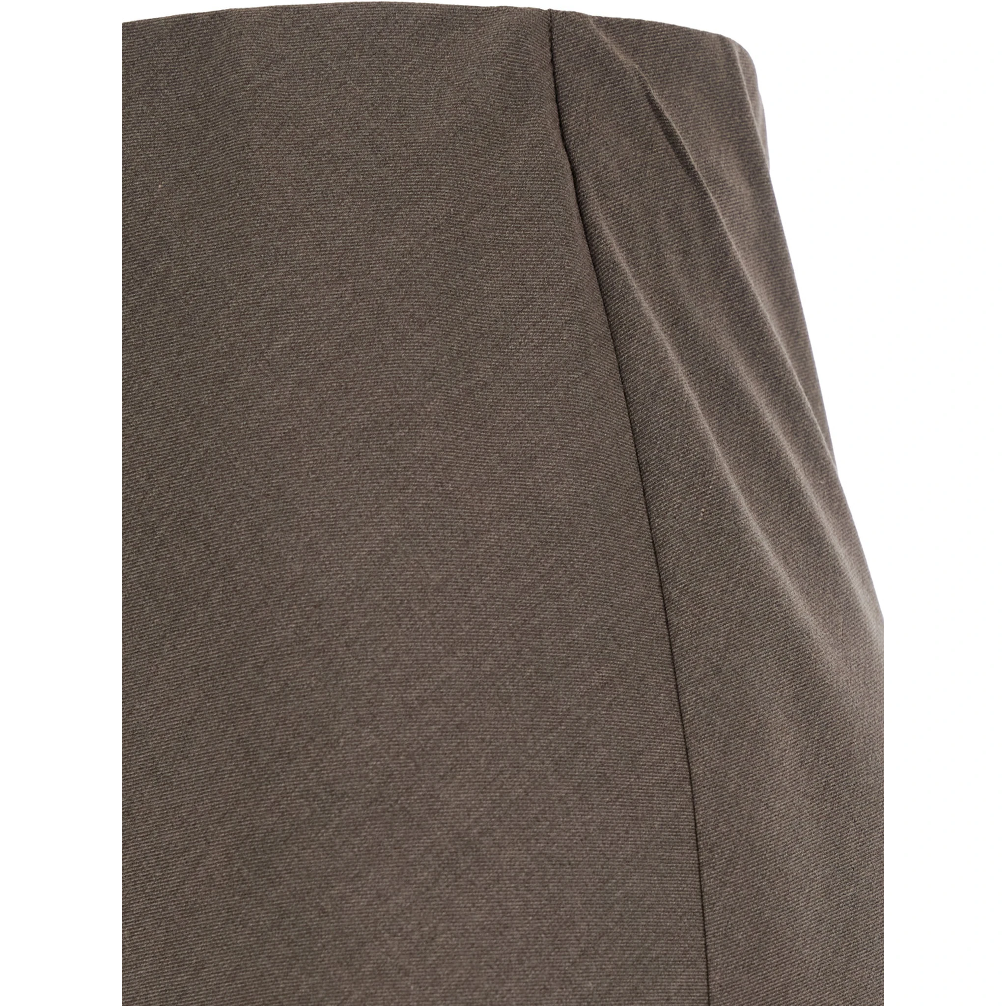 Beige Long Skirt with Side Hook and Loop Closure in Fabric Woman
