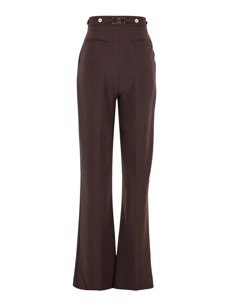 Bordeaux Pants with Jewel Button Embellishments and Pences in Tech Fabric Stretch Woman alternative