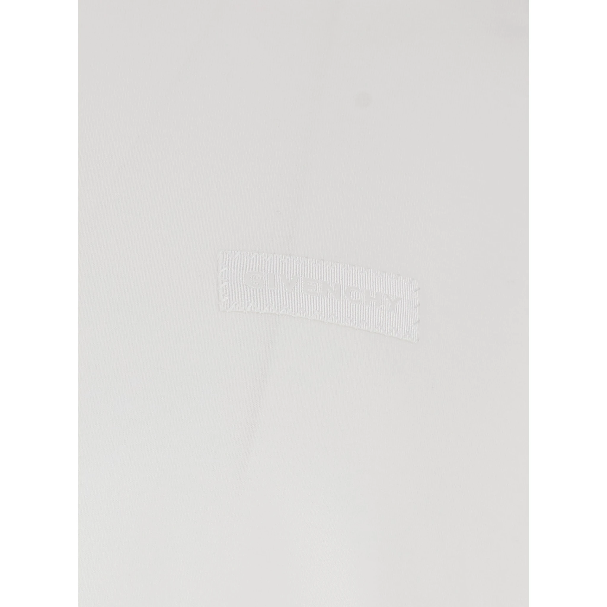 White Crewneck T-Shirt with Logo Patch on the Front in Cotton Man