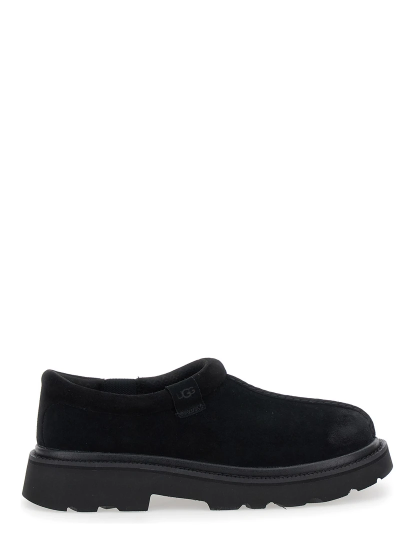 Tasman Black Mule with Raised Sole in Suede Man
