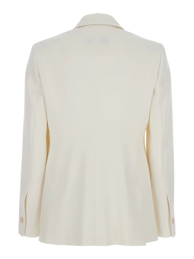 Palchi White Jacket with Classic Lapels in Virgin Wool Woman