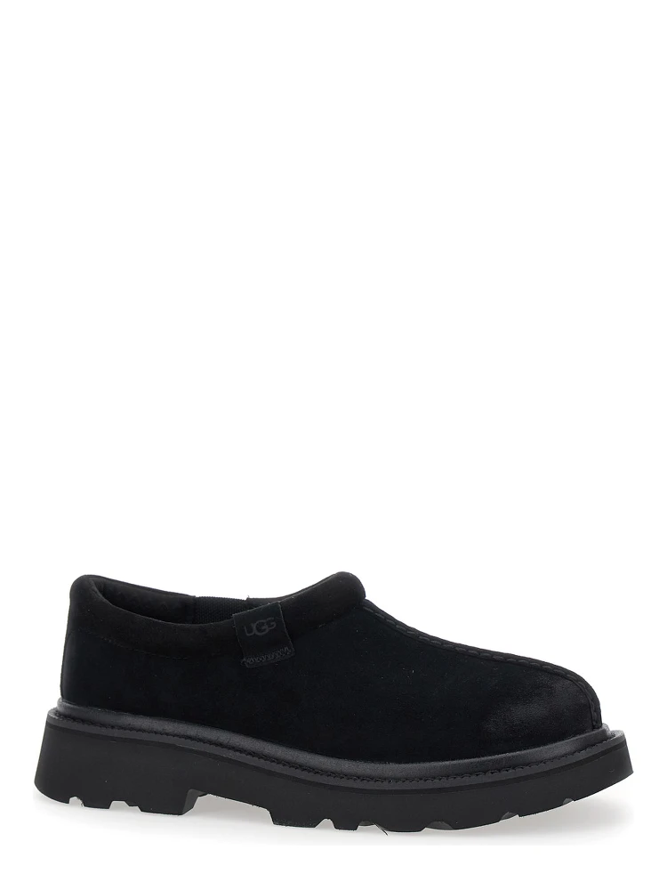 Tasman Black Mule with Raised Sole in Suede Man alternative