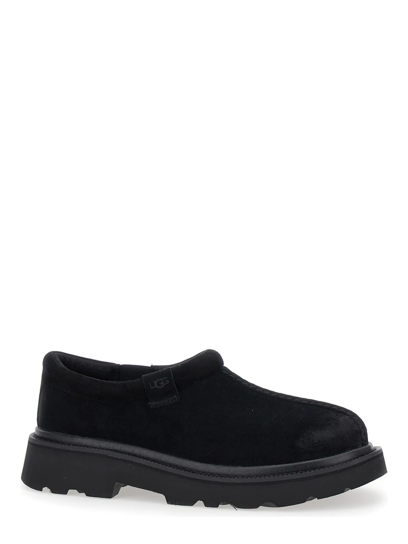 Tasman Black Mule with Raised Sole in Suede Man