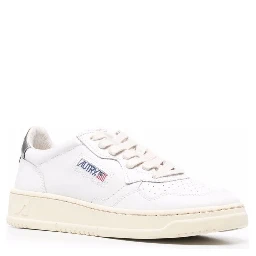 White and Silver Leather Sneakers Autry Woman