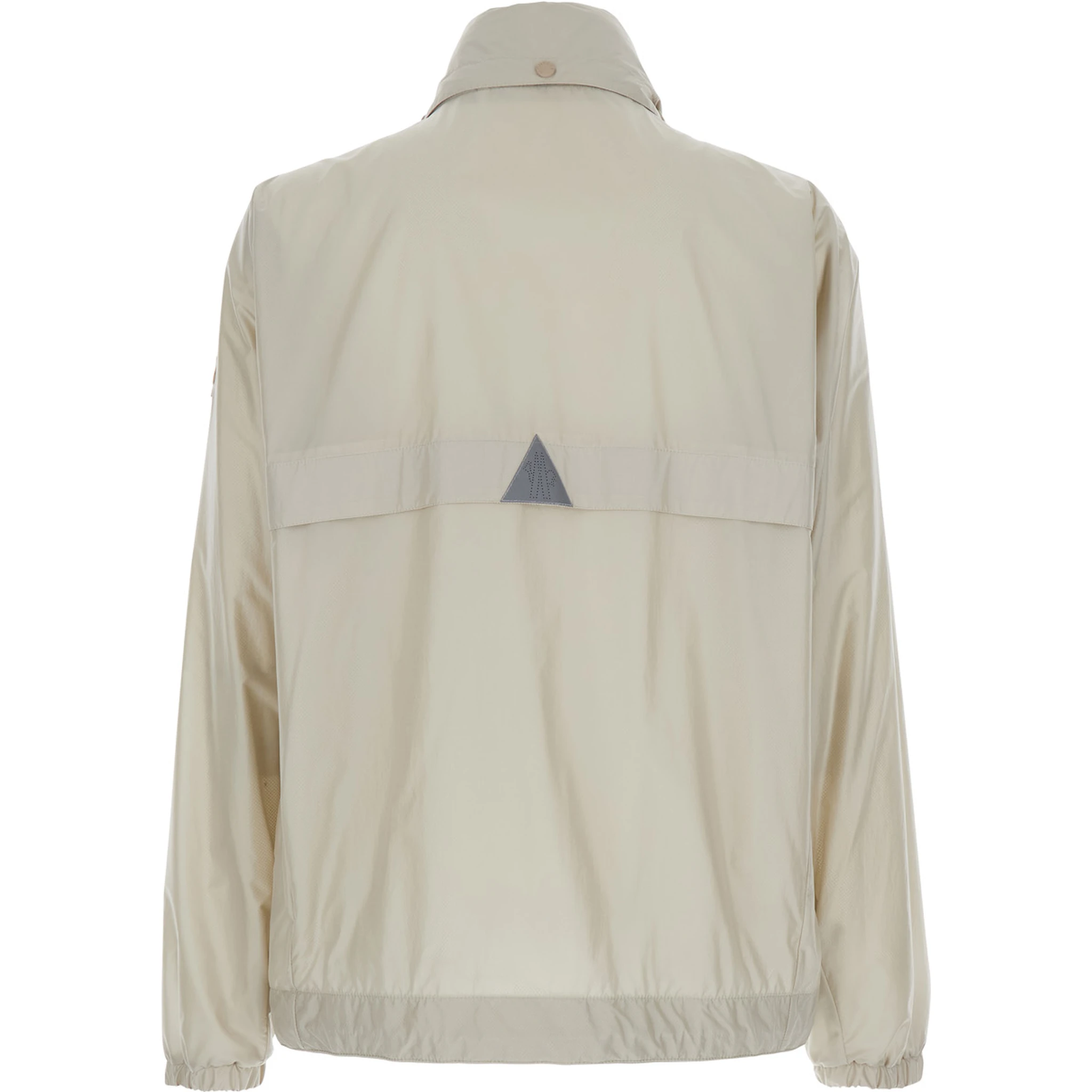 Negara Beige Jacket with Logo Print on the Front and Removable Hood in Tech Fabric Man