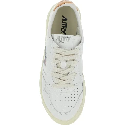 Medalist White Low Top Sneakers with Logo Patch on Tongue and Side in Leather Woman