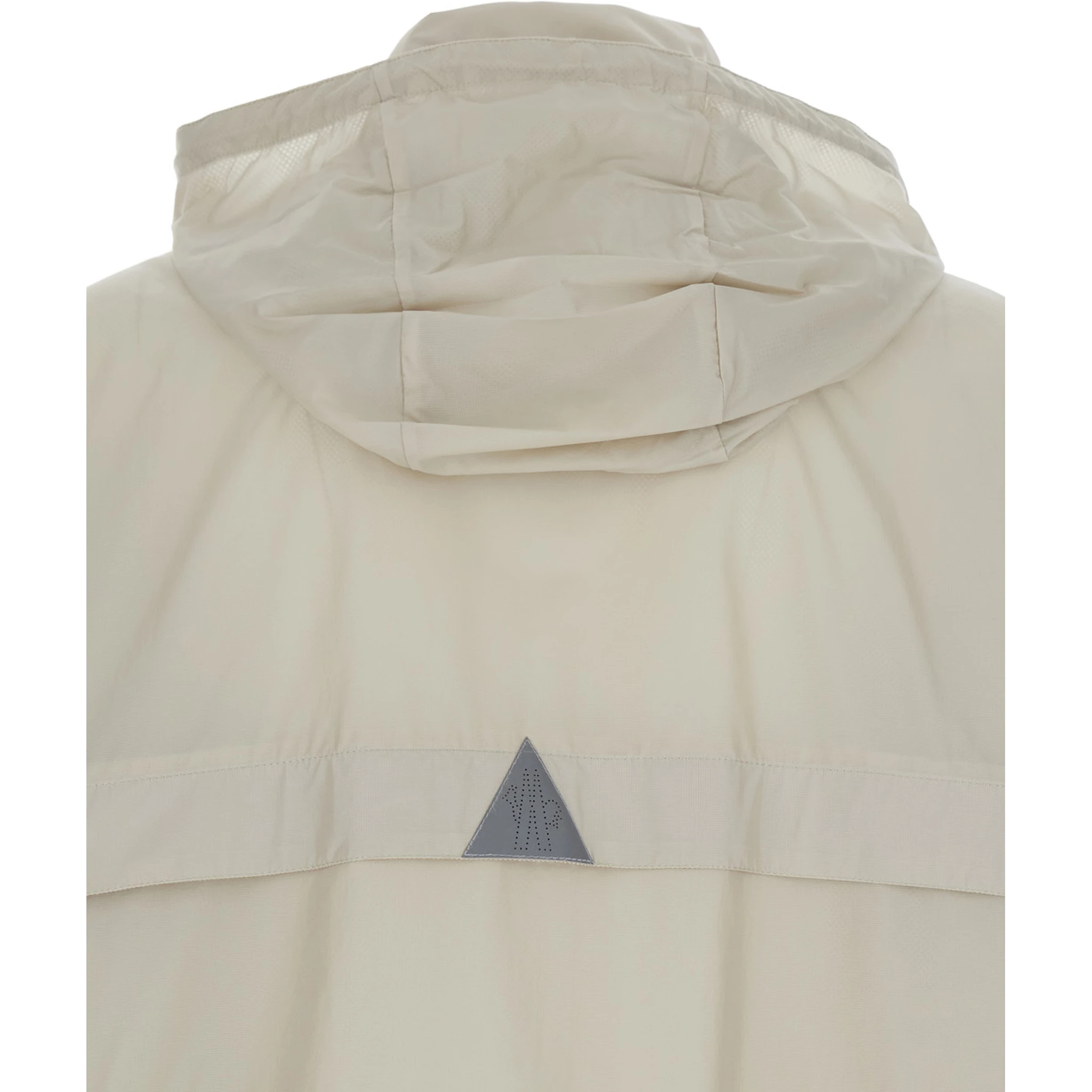 Negara Beige Jacket with Logo Print on the Front and Removable Hood in Tech Fabric Man