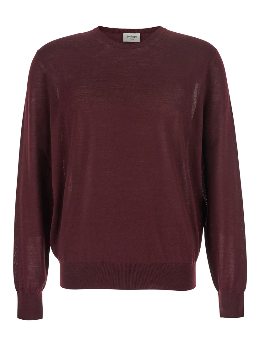 Bordeaux Crewneck Sweater with Cassandre in Cashmere Man